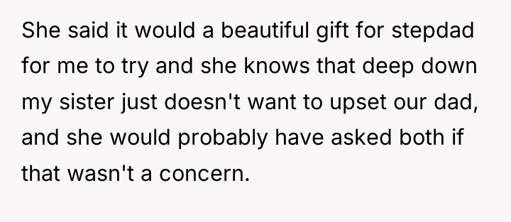 She said it would a beautiful gift for stepdad for...