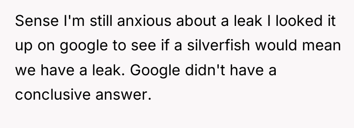 Sense I'm still anxious about a leak I looked it...