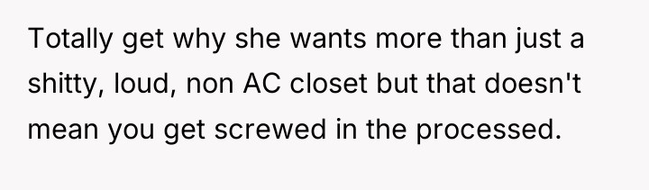 Totally get why she wants more than just a shitty,...