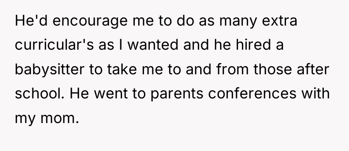 He'd encourage me to do as many extra curricular's as...