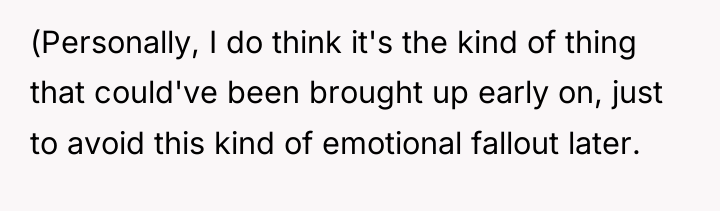 (Personally, I do think it's the kind of thing that...