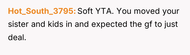 Hot_South_3795 Soft YTA. You moved your sister and kids in...