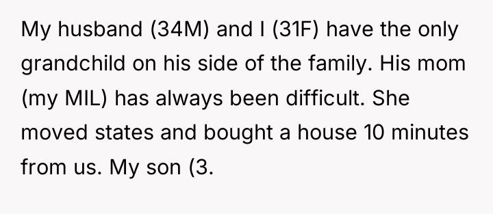 My husband (34M) and I (31F) have the only grandchild...