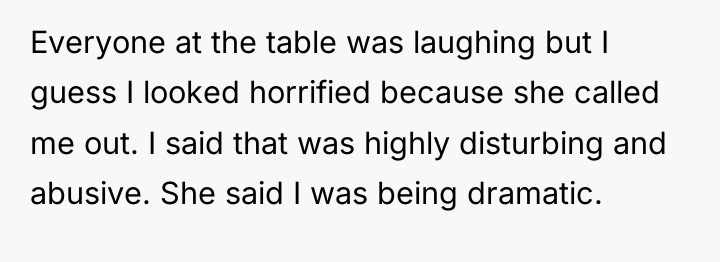 Everyone at the table was laughing but I guess I...