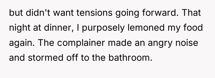 but didn't want tensions going forward. That night at dinner,...