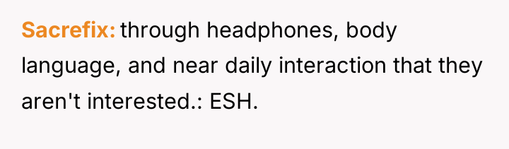 Sacrefix through headphones, body language, and near daily interaction that...