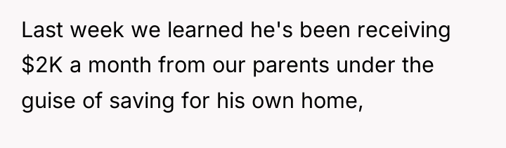 Last week we learned he's been receiving $2K a month...