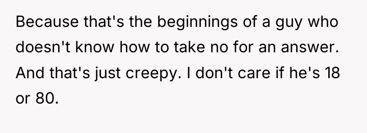 Because that's the beginnings of a guy who doesn't know...