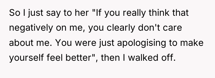 So I just say to her "If you really think...