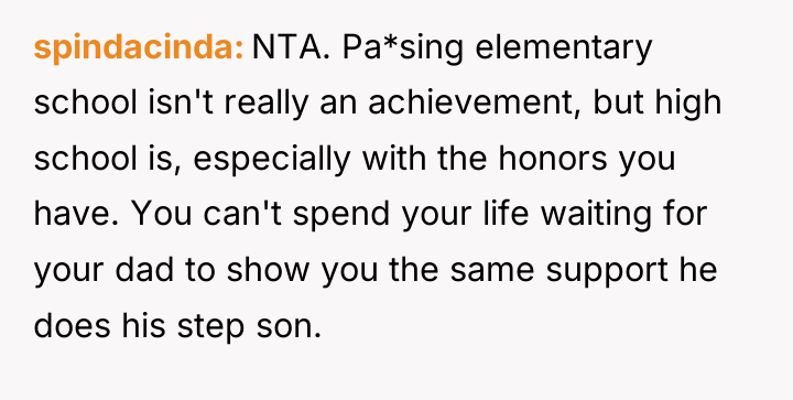 spindacinda NTA. Pa*sing elementary school isn't really an achievement, but...