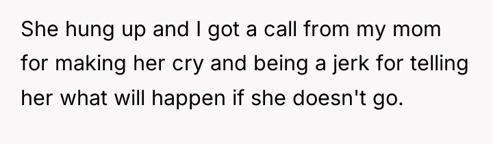 She hung up and I got a call from my...