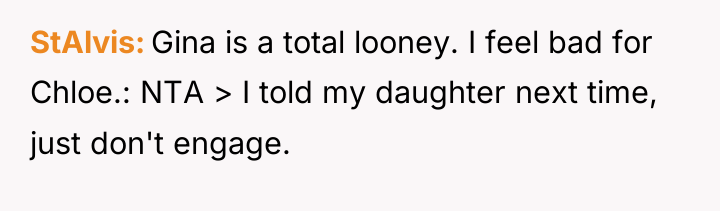 StAlvis Gina is a total looney. I feel bad for...