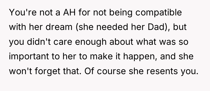 You're not a AH for not being compatible with her...