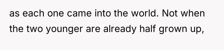 as each one came into the world. Not when the...