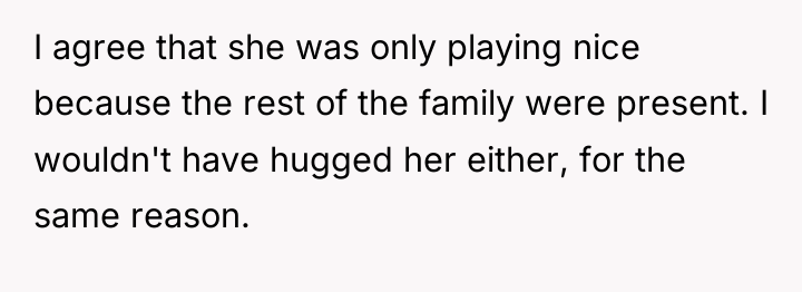 I agree that she was only playing nice because the...