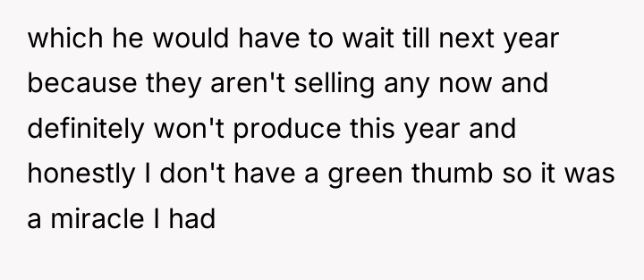 which he would have to wait till next year because...