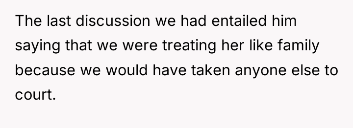 The last discussion we had entailed him saying that we...