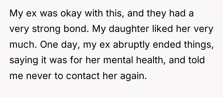My ex was okay with this, and they had a...