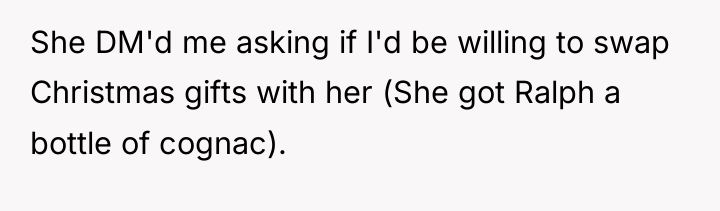 She DM'd me asking if I'd be willing to swap...