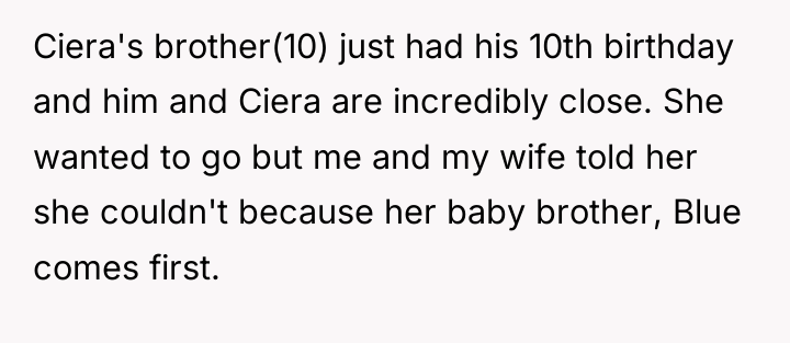 Ciera's brother(10) just had his 10th birthday and him and...