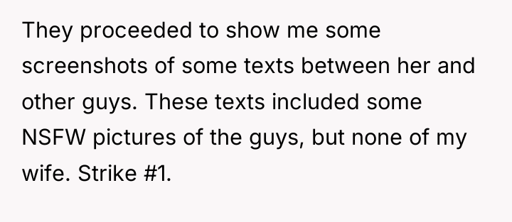 They proceeded to show me some screenshots of some texts...