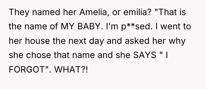 They named her Amelia, or emilia? "That is the name...