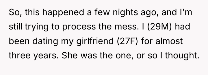 So, this happened a few nights ago, and I'm still...