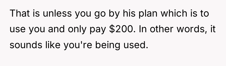 That is unless you go by his plan which is...