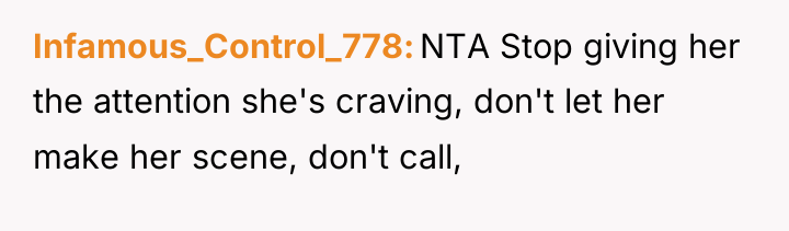 Infamous_Control_778 NTA Stop giving her the attention she's craving, don't...