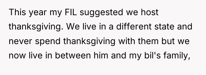 This year my FIL suggested we host thanksgiving. We live...