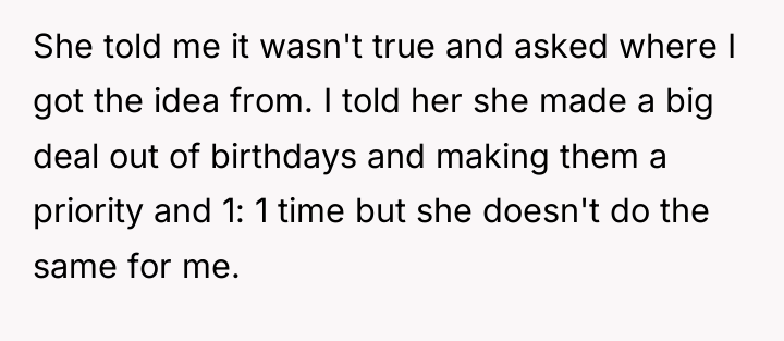 She told me it wasn't true and asked where I...