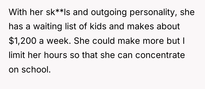 With her sk**ls and outgoing personality, she has a waiting...
