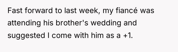 Fast forward to last week, my fiancé was attending his...