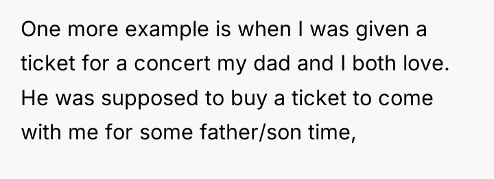 One more example is when I was given a ticket...