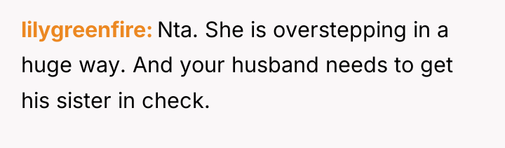lilygreenfire Nta. She is overstepping in a huge way. And...