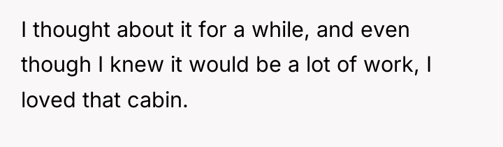I thought about it for a while, and even though...