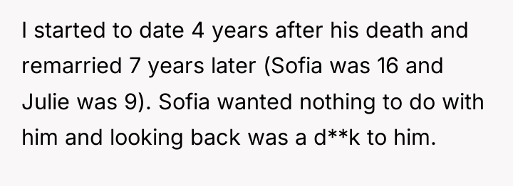 I started to date 4 years after his death and...