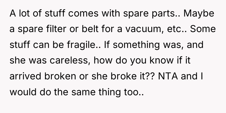 A lot of stuff comes with spare parts.. Maybe a...