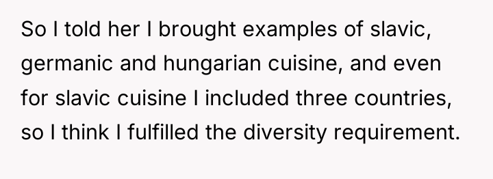 So I told her I brought examples of slavic, germanic...