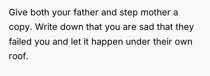 Give both your father and step mother a copy. Write...