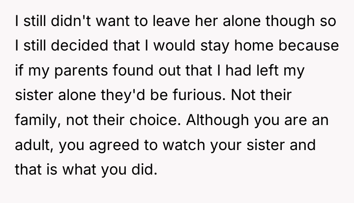 I still didn't want to leave her alone though so...