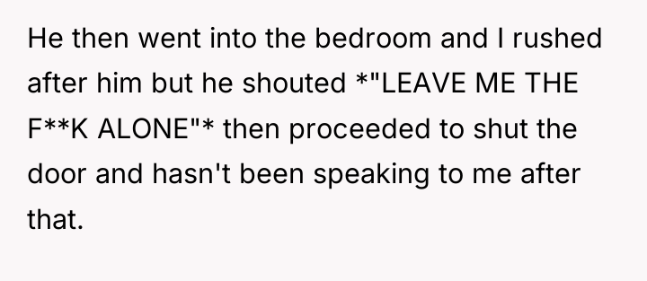 He then went into the bedroom and I rushed after...