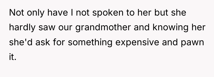 Not only have I not spoken to her but she...