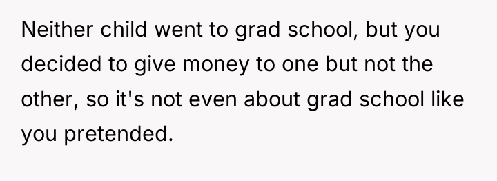 Neither child went to grad school, but you decided to...