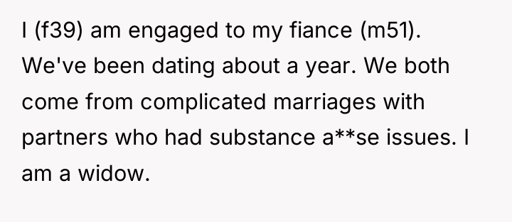 I (f39) am engaged to my fiance (m51). We've been...