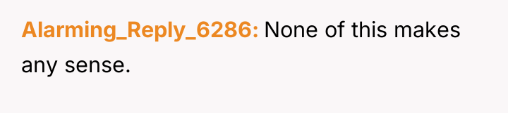 Alarming_Reply_6286 None of this makes any sense.