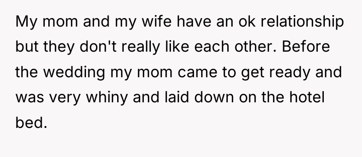 My mom and my wife have an ok relationship but...