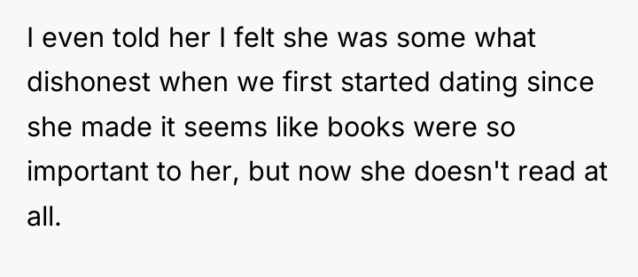 I even told her I felt she was some what...