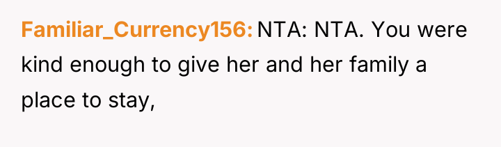Familiar_Currency156 NTA: NTA. You were kind enough to give her...