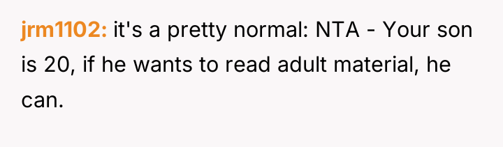 jrm1102 it's a pretty normal: NTA - Your son is...